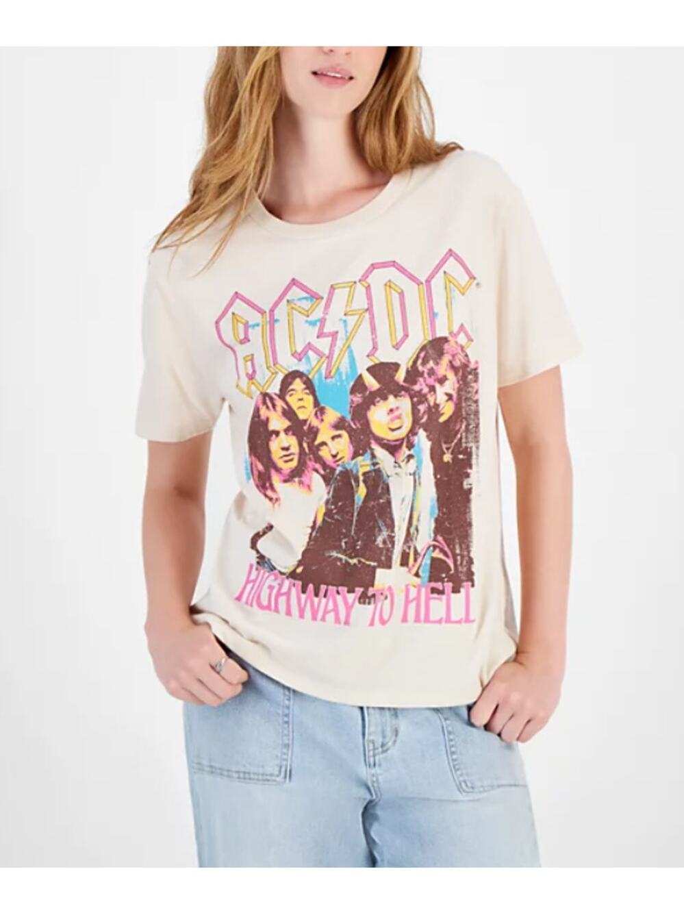 Hybrid Apparel Juniors' ACDC Highway To Hell Cotton Tee  M
